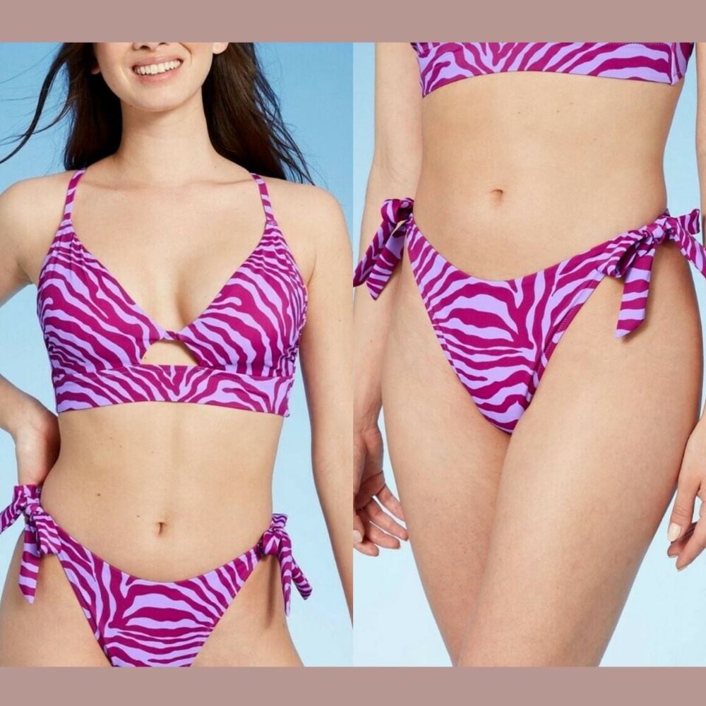 NEW Shade & Shore Longline Bikini Top ( 36B )+ High Leg Cheeky Bottom ( M )